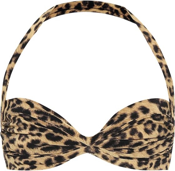 Norma Kamali Bill leopard-print bikini top