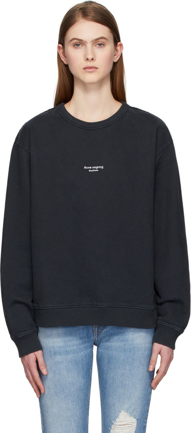Acne Studios Black Reverse Logo Sweatshirt