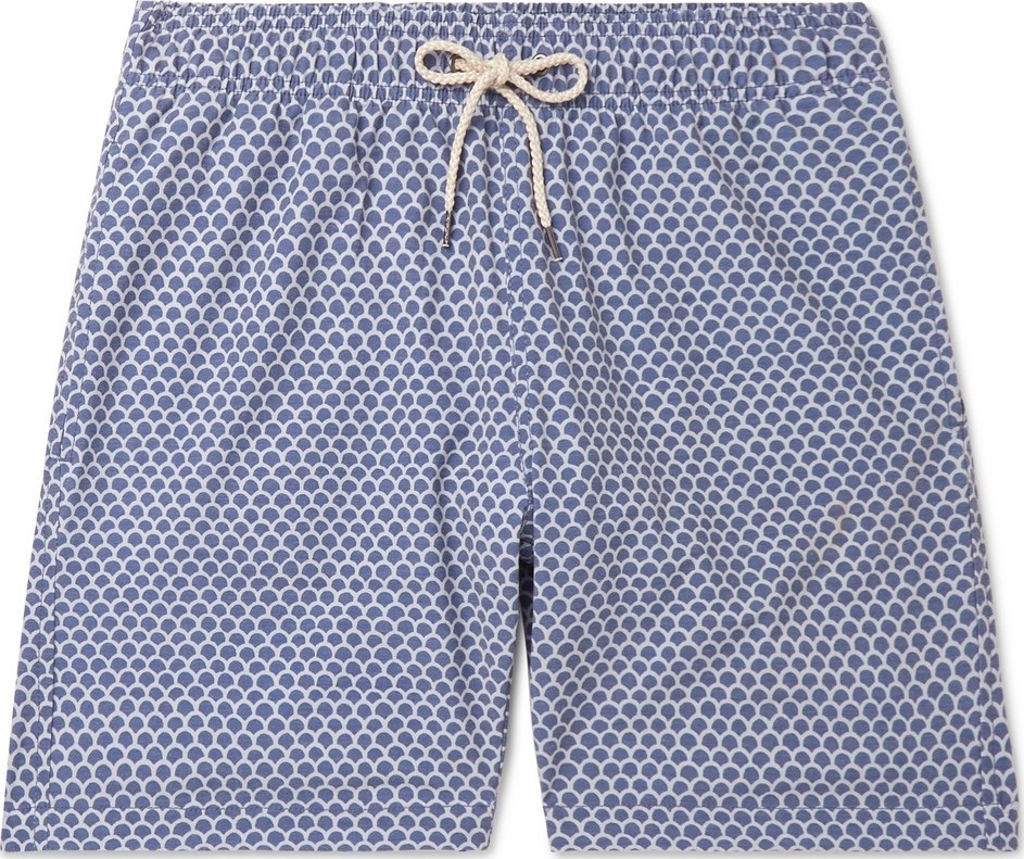 Faherty Beacon Slim-Fit Mid-Length Printed Swim Shorts