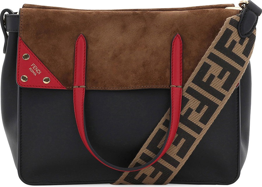 Fendi Calf Leather FF Fold-Over Tote Bag