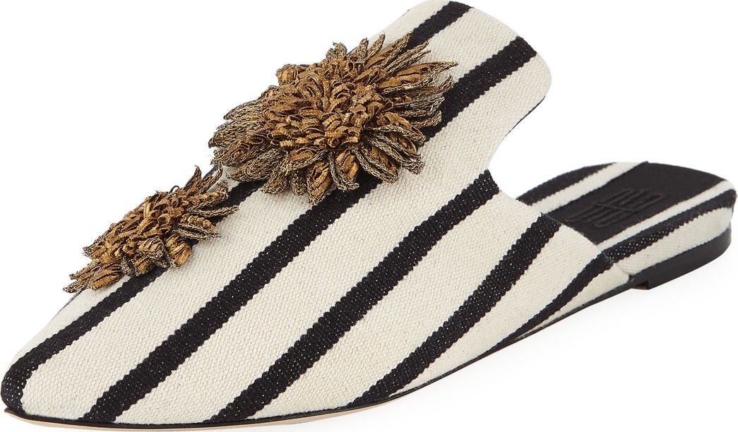 Sanayi 313 Clytie Flat Embroidered Mules