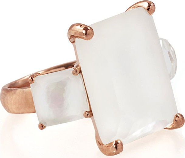 IPPOLITA Rose Rock Candy Three-Stone Ring in Doublet, Size 7