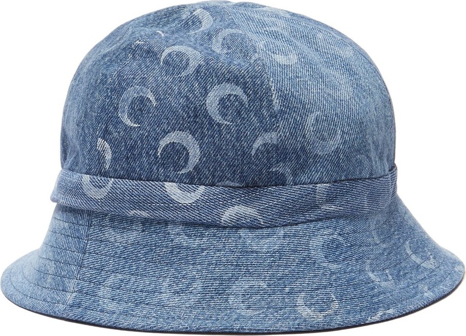 Marine Serre Crescent moon-print denim bucket hat