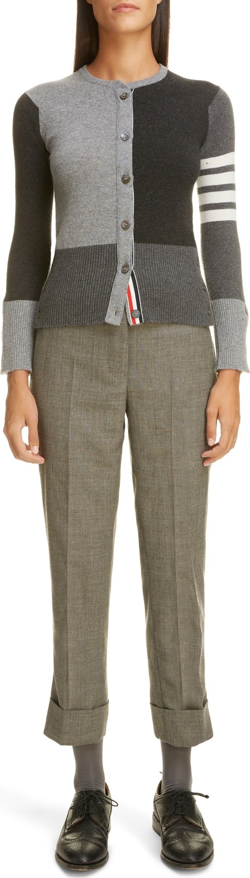 Thom Browne Colorblock Cashmere Cardigan