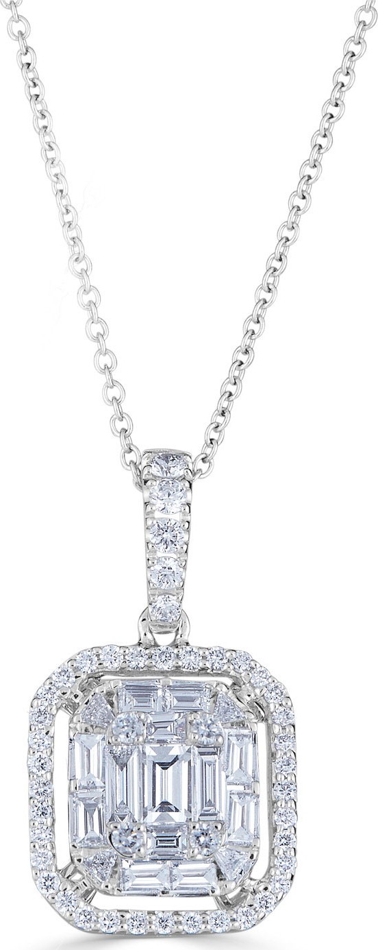 ZYDO 18k Mosaic Diamond Pendant Necklace, 1.01tcw