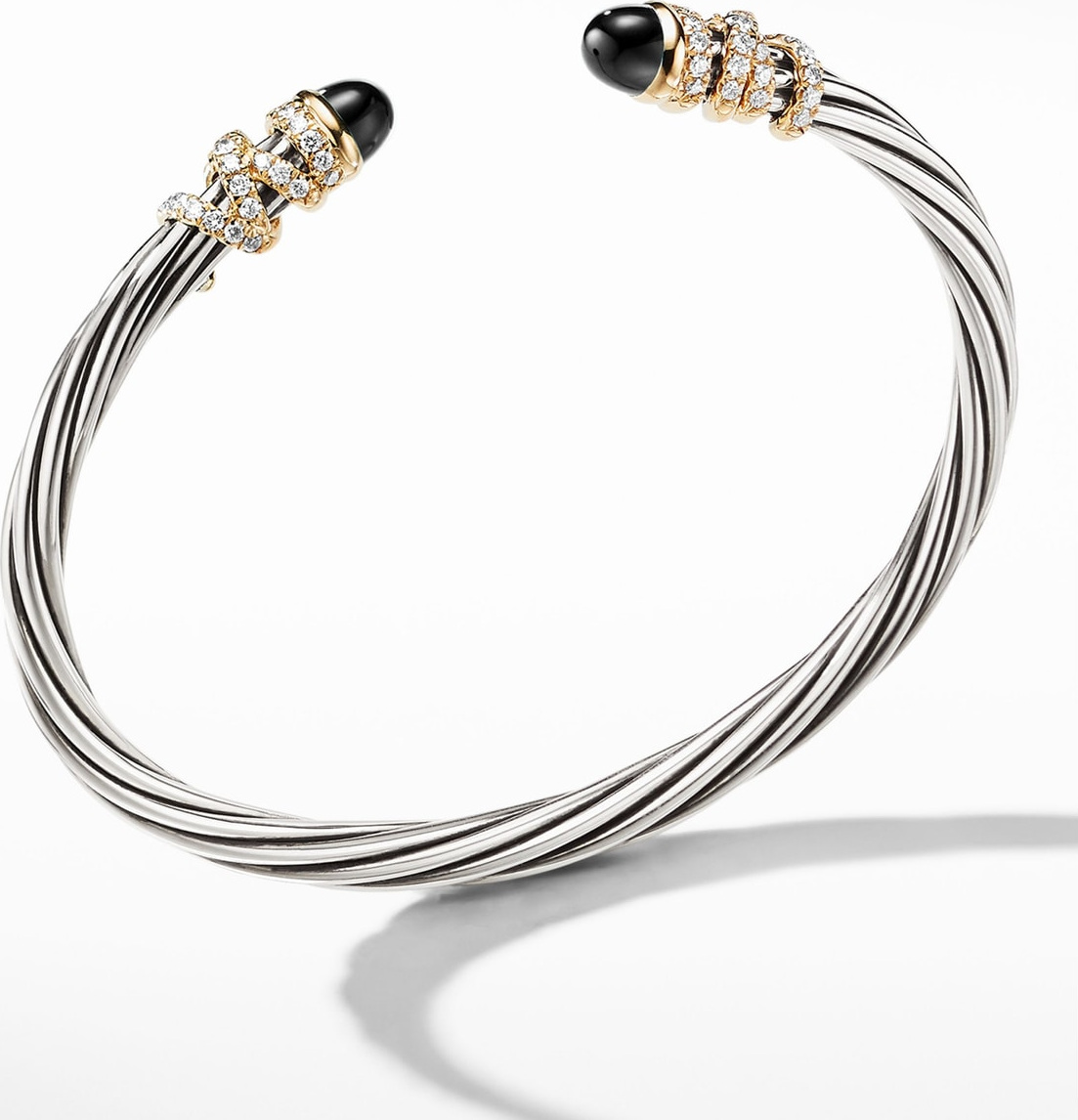 David Yurman Helena End Station Bracelet with Diamonds & 18K Gold, 4mm