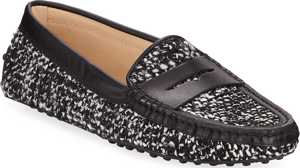 Tod's Gommini Herringbone Penny Loafers
