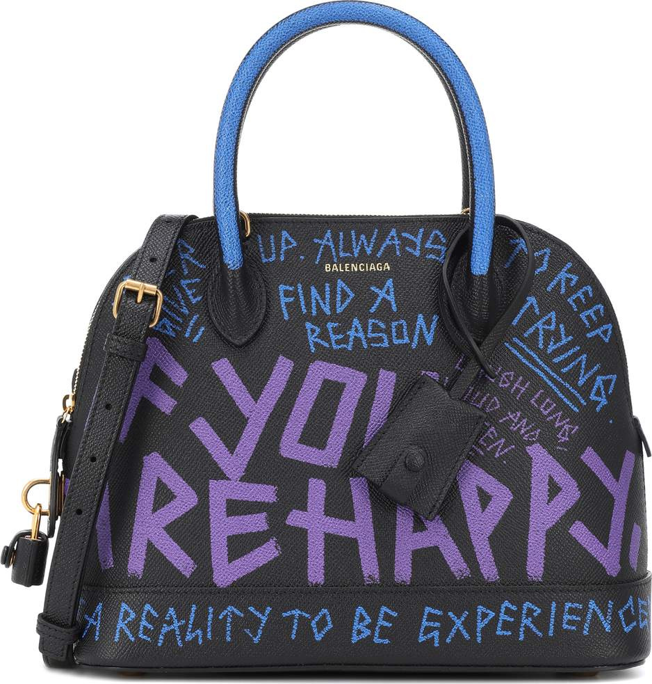 Balenciaga Ville S Graffiti leather tote