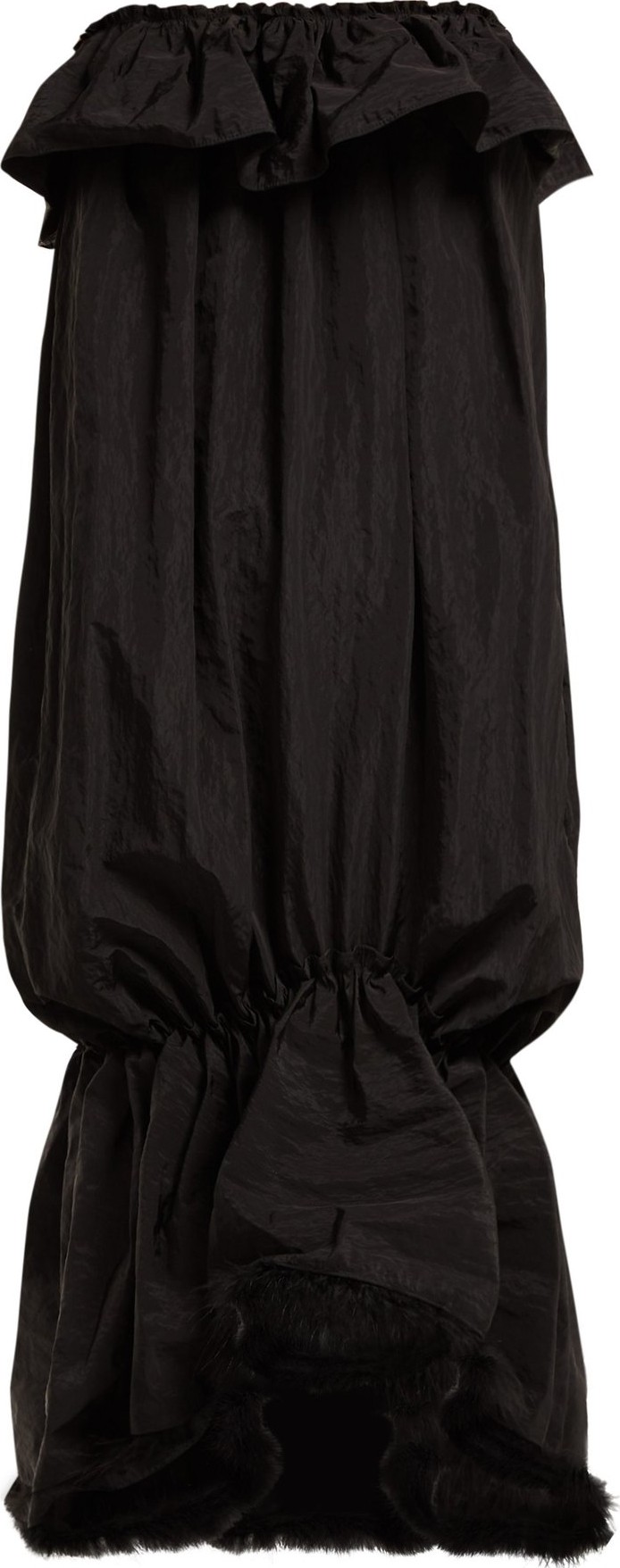 Simone Rocha Feather-embellished taffeta strapless dress