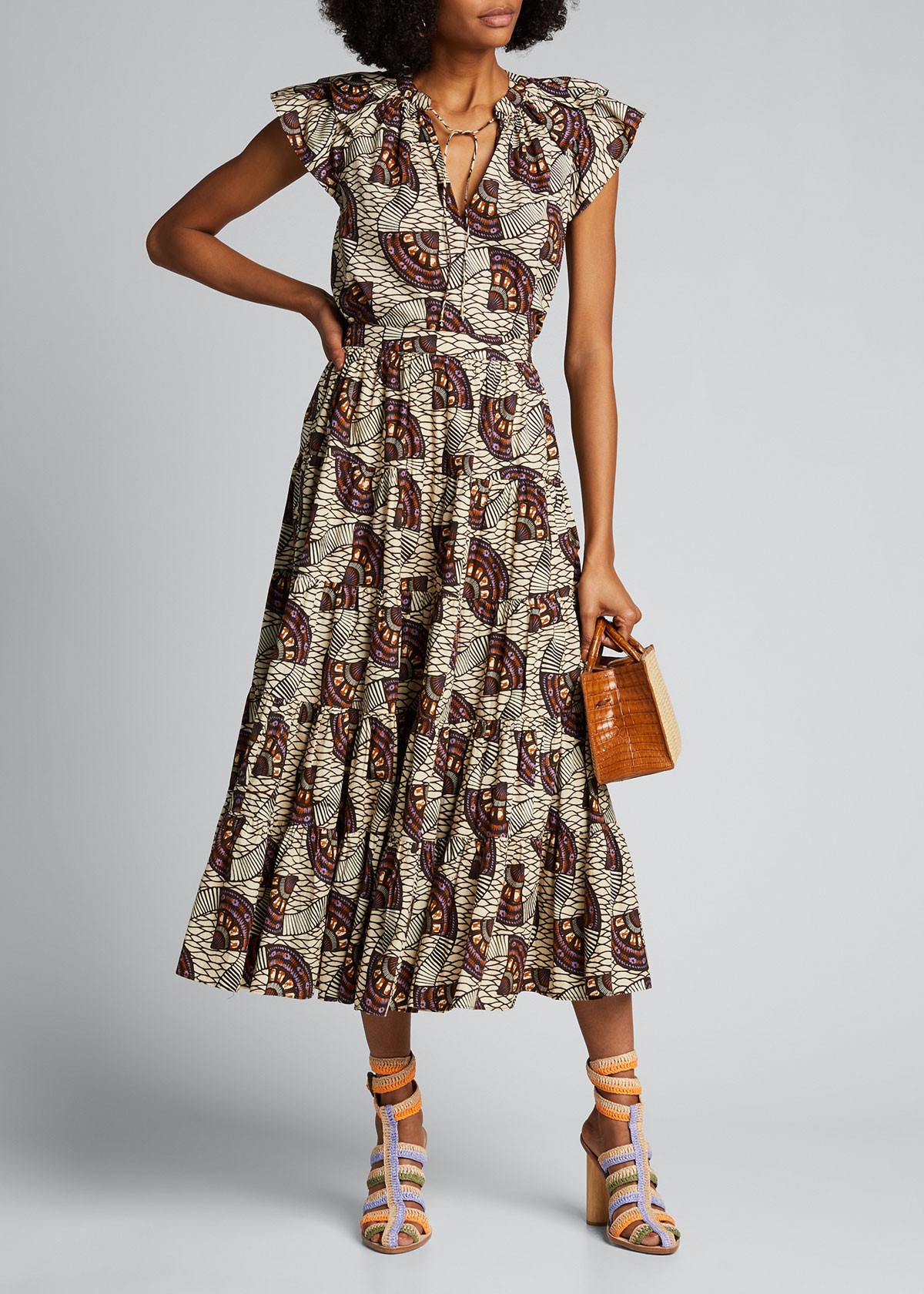 Ulla Johnson Elm Printed Tie-Front Top