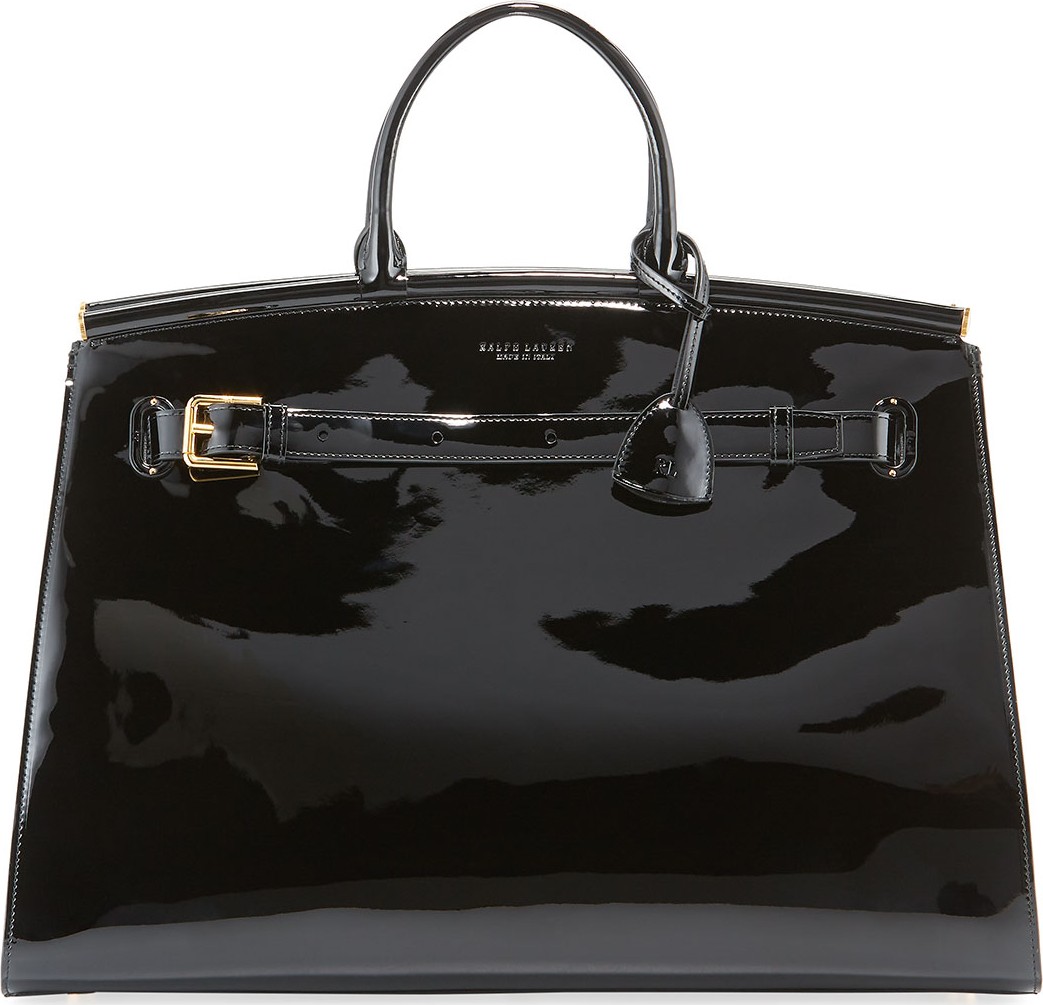 Ralph Lauren Patent Large Leather RL50 Handbag