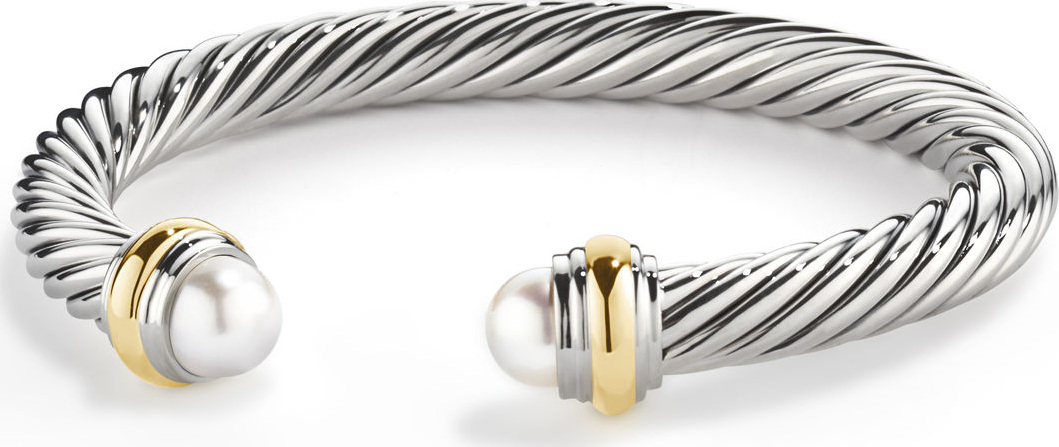 David Yurman Cable Classic Bracelet w/ Stone Ends
