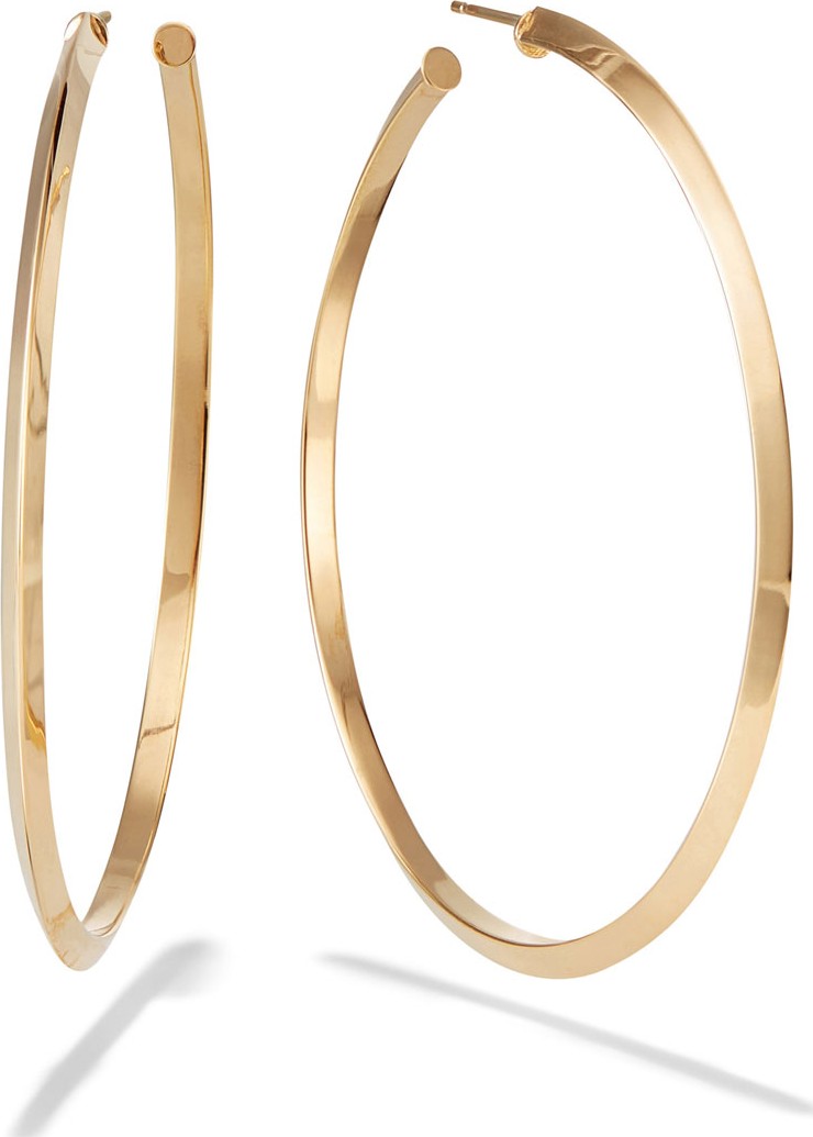 Lana 14k Gold Knife-Edge Hoop Earrings