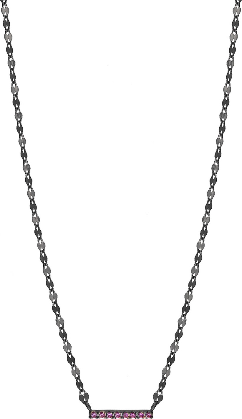 Lana Electric Pink Sapphire Mini Bar Pendant Necklace