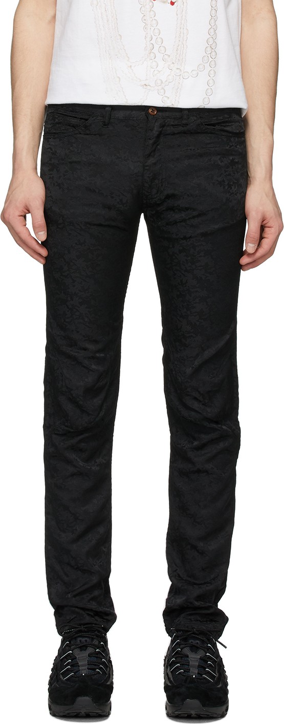 Comme Des Garçons Homme Plus Black Jacquard Camo Trousers