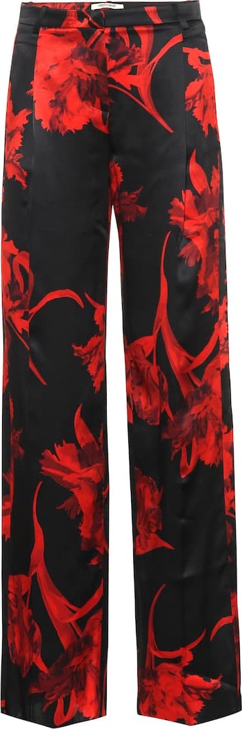 Roberto Cavalli Printed silk high-rise pants