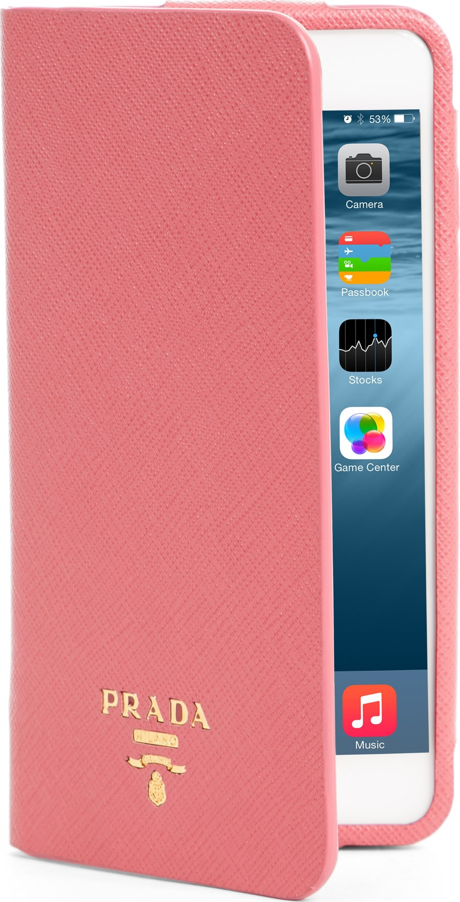 Prada Saffiano Metal Oro Book iPhone 7 Plus Wallet