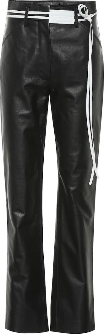 Victoria Beckham Leather straight pants