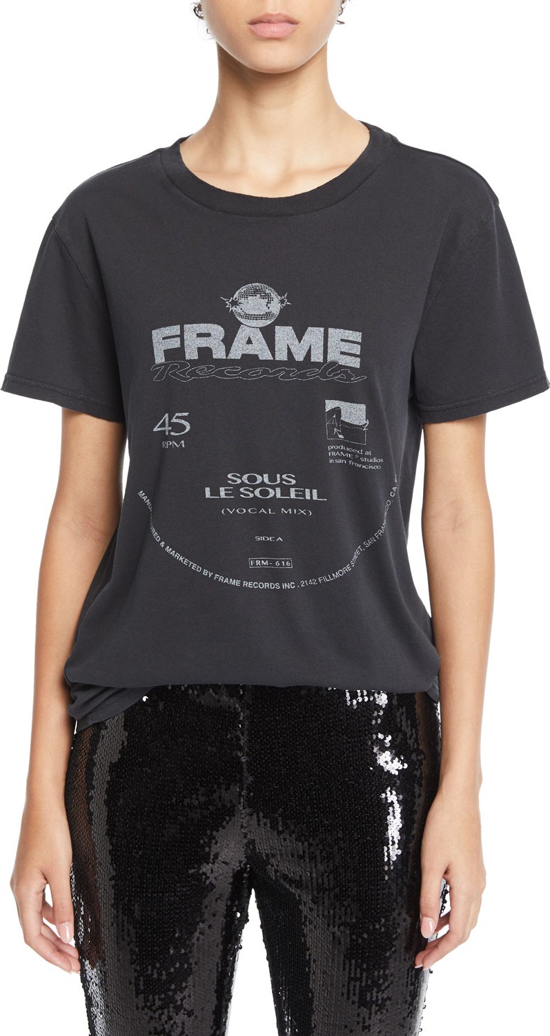 FRAME DENIM Worn Out Crewneck Graphic Tee