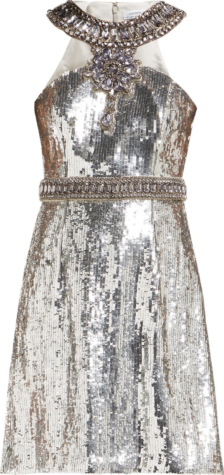 Andrew Gn Crystal and sequin-embellished mini dress