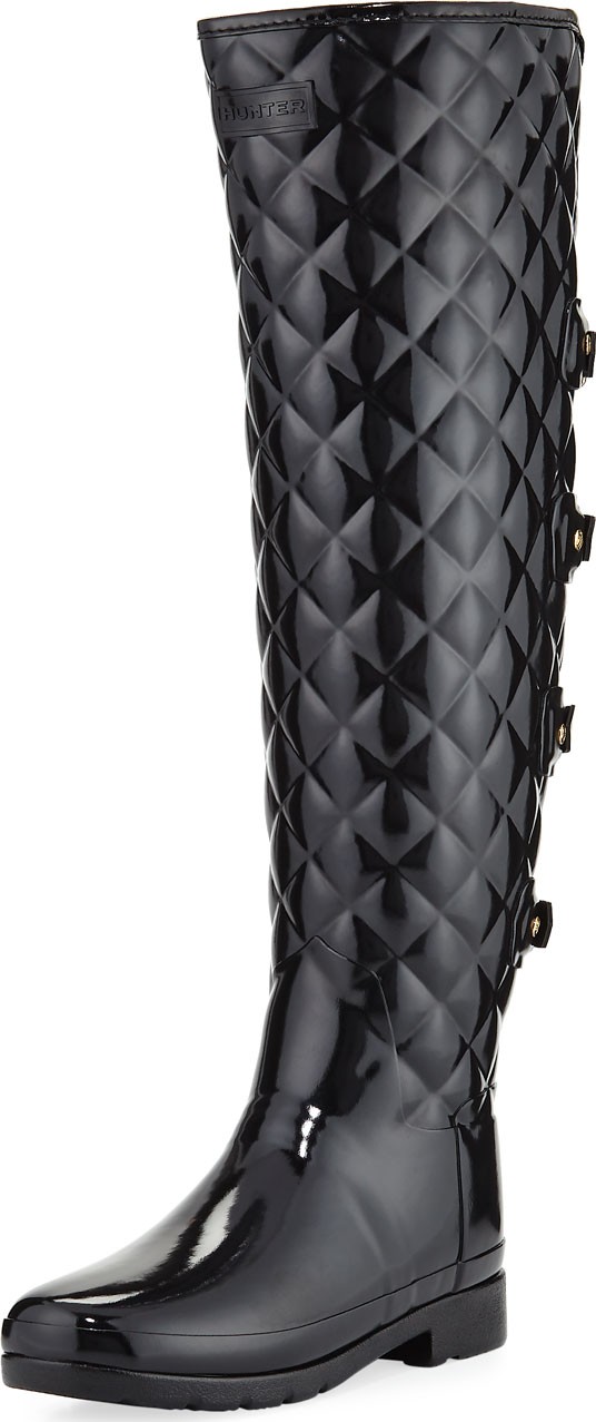 Hunter Boots Refined Gloss Quilted Over-The-Knee Boot