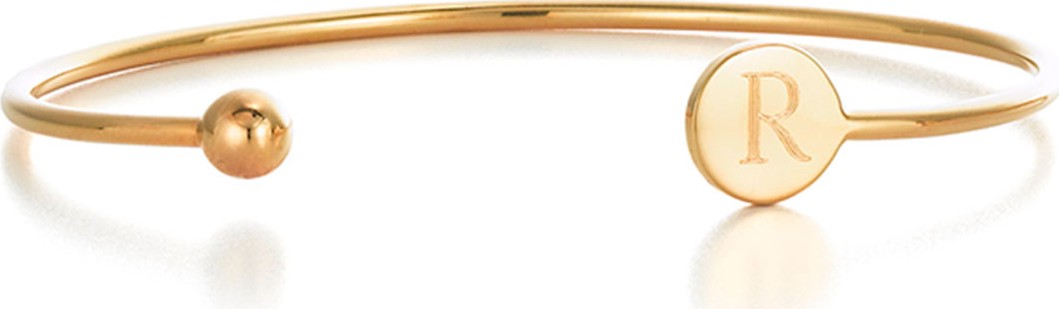 Sarah Chloe Elle Round Initial Bangle Bracelet