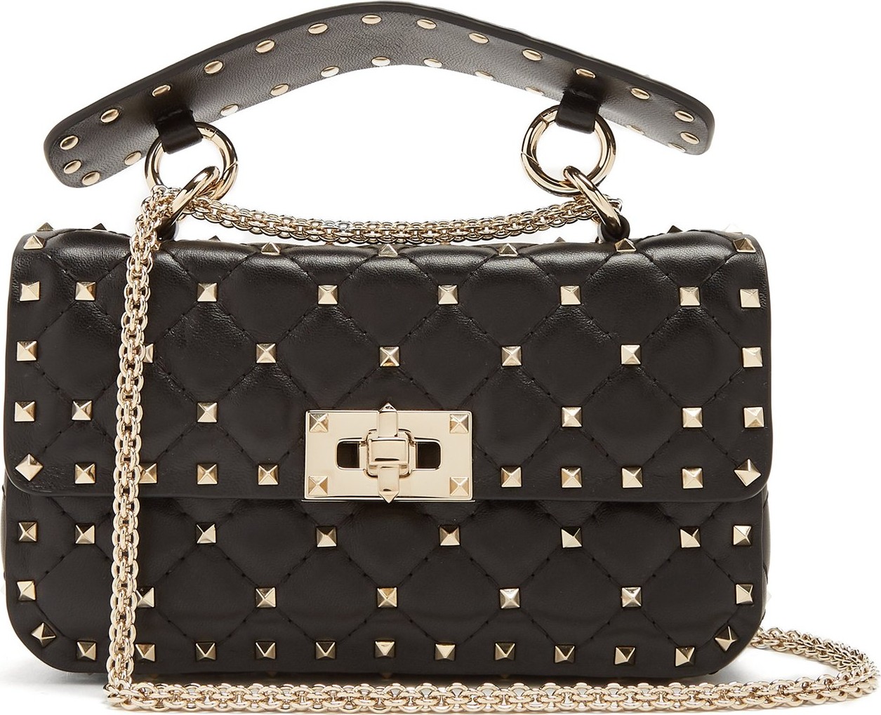 Valentino Rockstud small quilted-leather shoulder bag