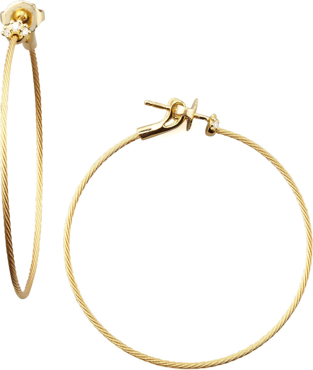 Paul Morelli 18k Yellow Gold Diamond Cluster Hoop Earrings, 40mm
