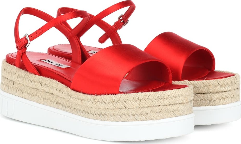 Miu Miu Satin platform sandals