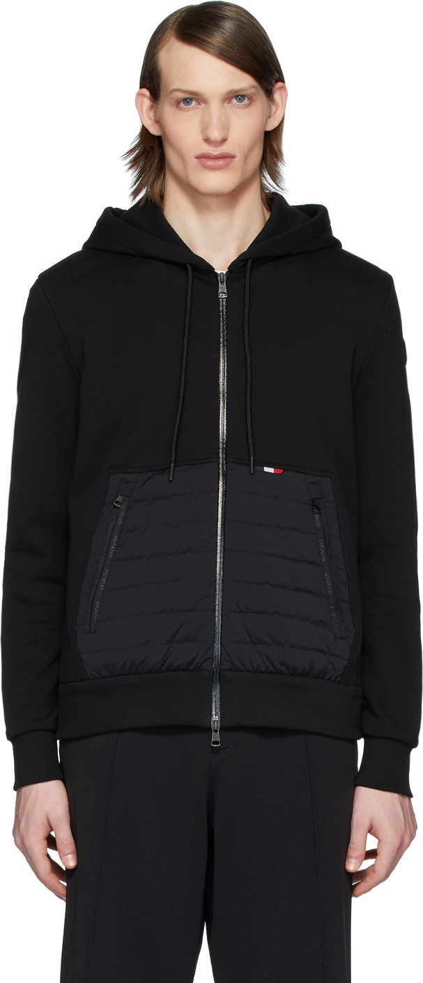 Moncler Black Down Cardigan Hoodie