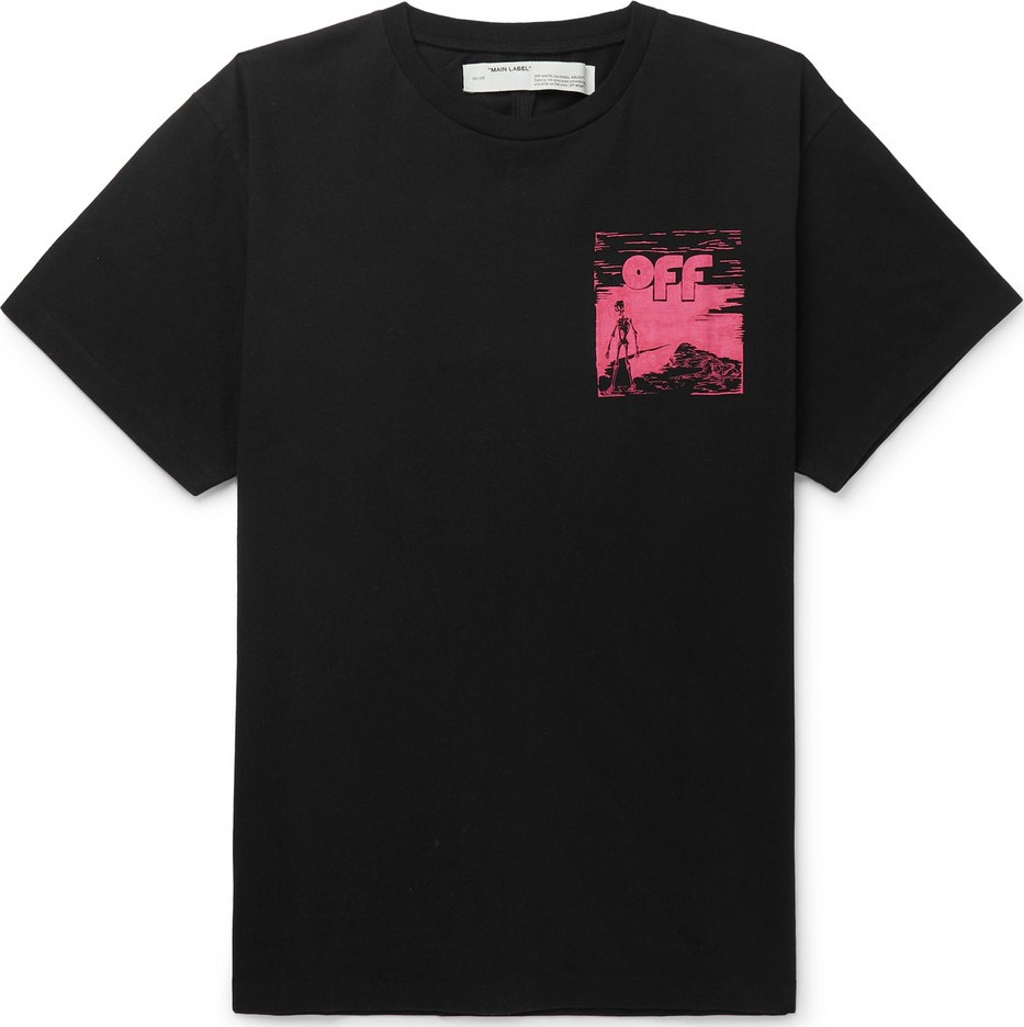 Off White Oversized Printed Cotton-Jersey T-Shirt