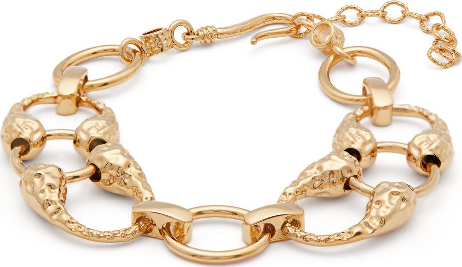Attico Hammered gold-plated ankle bracelet