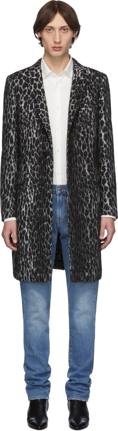 Eidos White Wool Spotted Over Coat