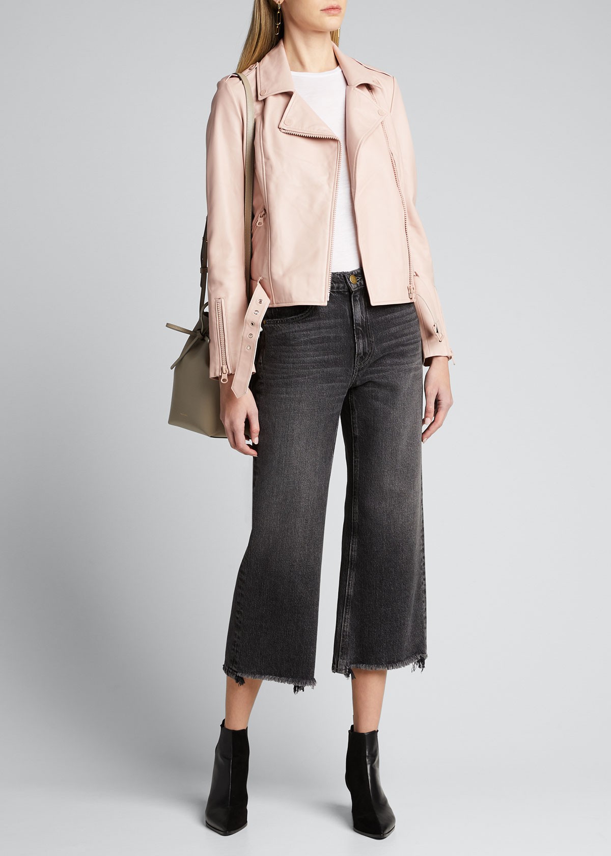 Blanc Noir Classic City Leather Moto Jacket