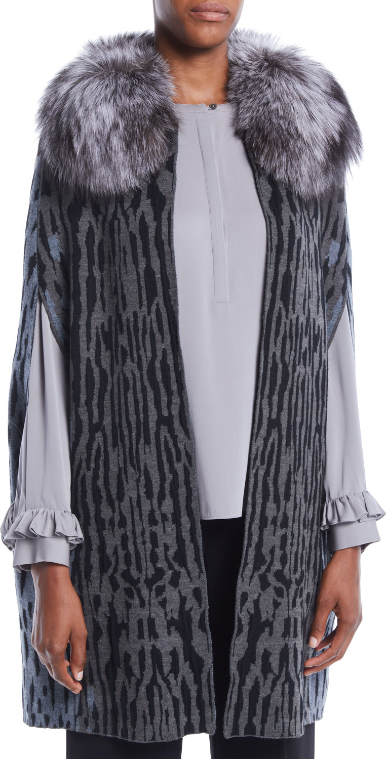KOBI HALPERIN Colene Sweater w/ Detachable Fur Collar KOBI HALPERIN Colene Sweater w/ Detachable Fur Collar