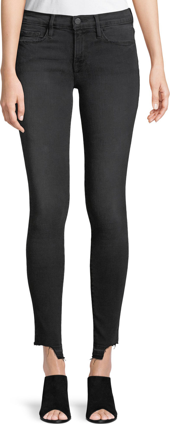 FRAME DENIM Le Skinny de Jeanne Cropped Skinny Jeans w/ Released Hem