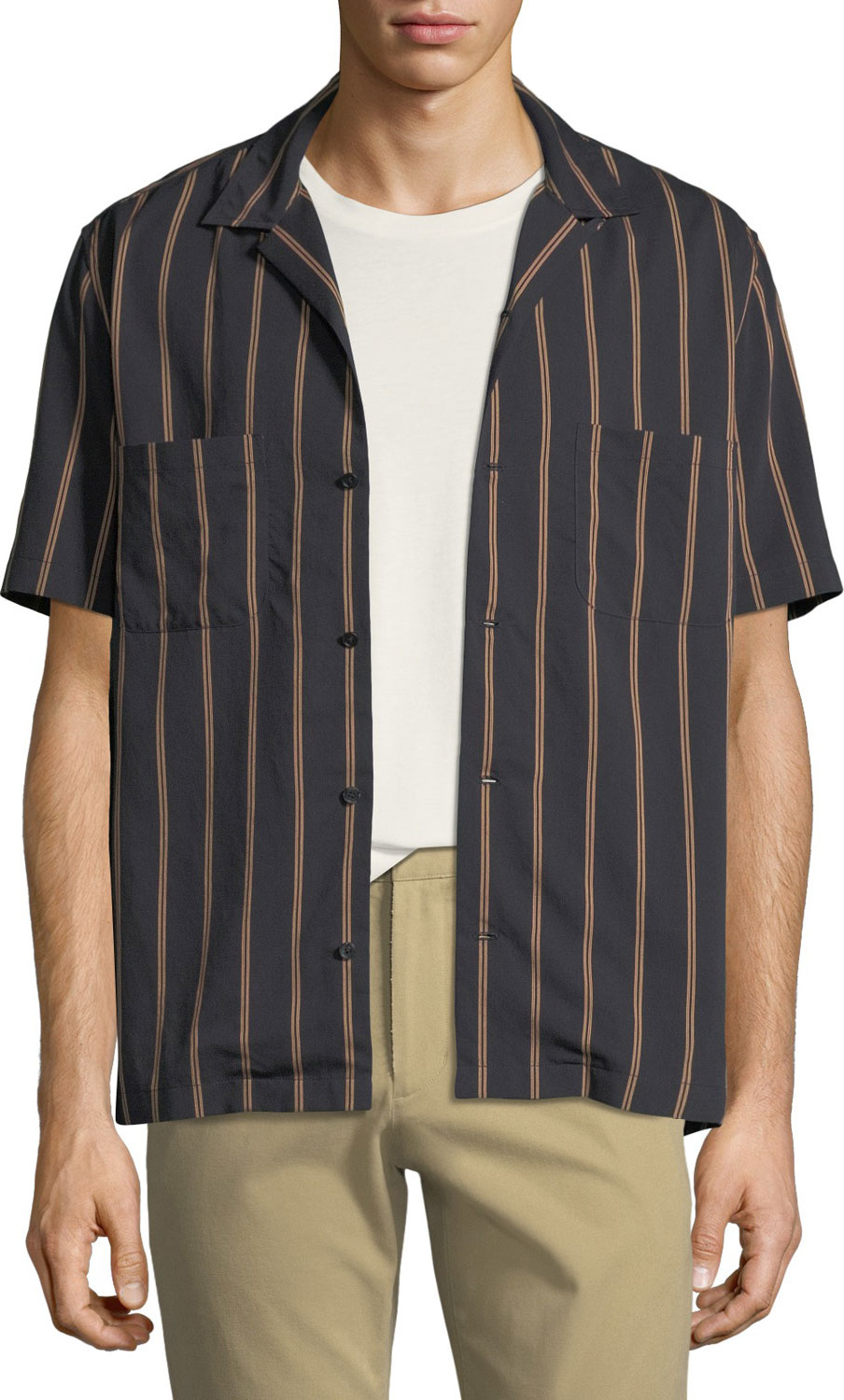 Vince Men's Vintage Striped Cabana Shirt