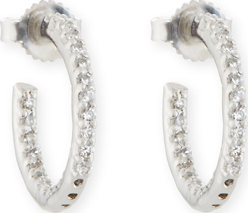 Fantasia by DeSerio Tiny Inside-Out CZ Hoop Earrings