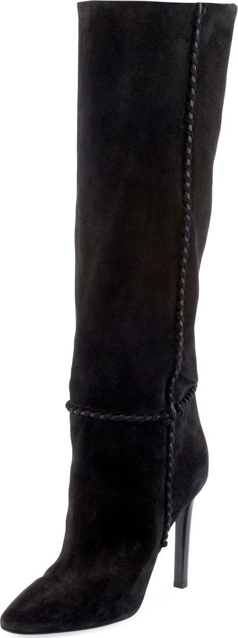 Saint Laurent Mica Suede Knee Boots