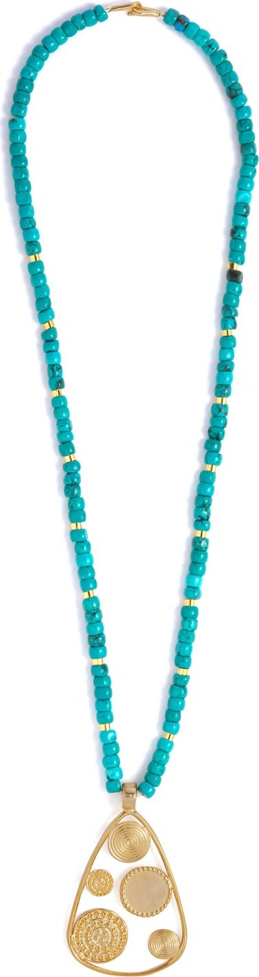 Joelle Kharrat Moneta turquoise and gold-plated necklace