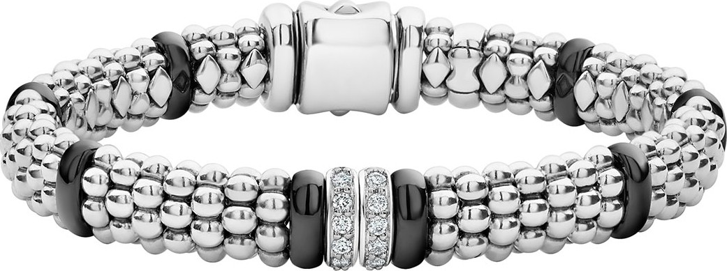 LAGOS Black Caviar 2-Diamond Station Bracelet