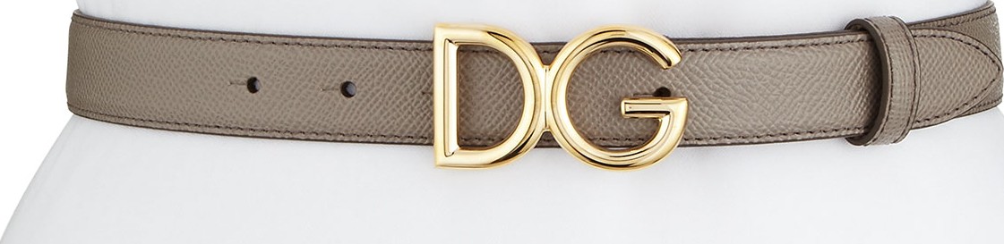 Dolce & Gabbana Leather Belt w/ Logo Buckle