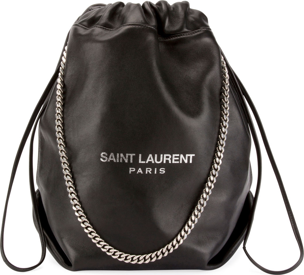 Saint Laurent Teddy Drawstring Bucket Bag