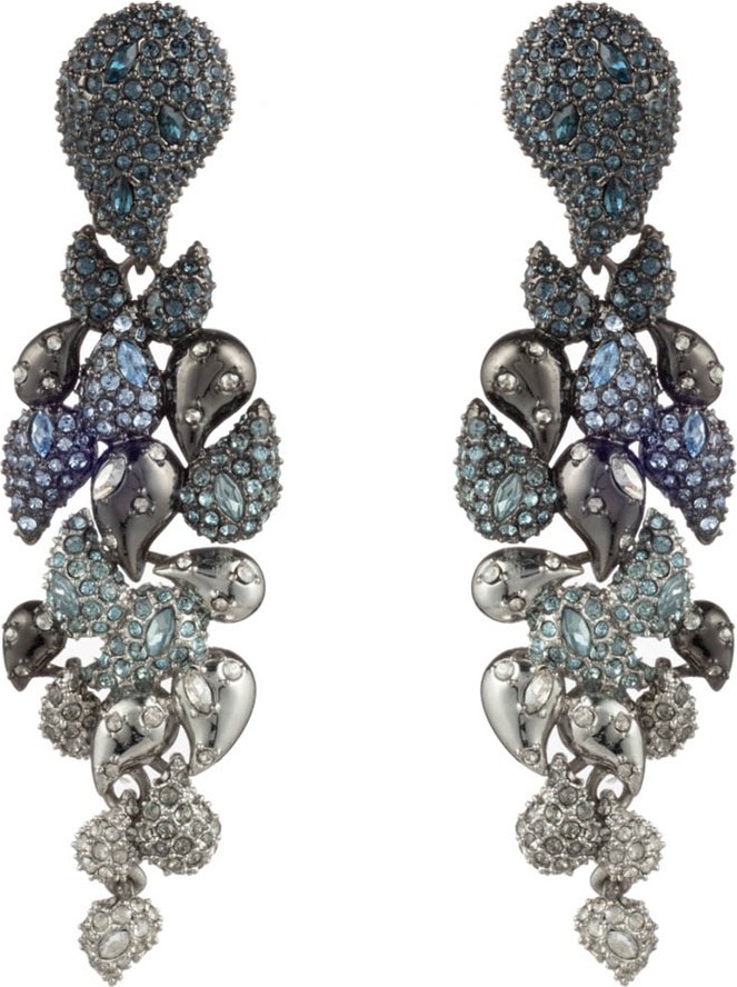 Alexis Bittar Crystal Encrusted Ombre Paisley Clip Earrings