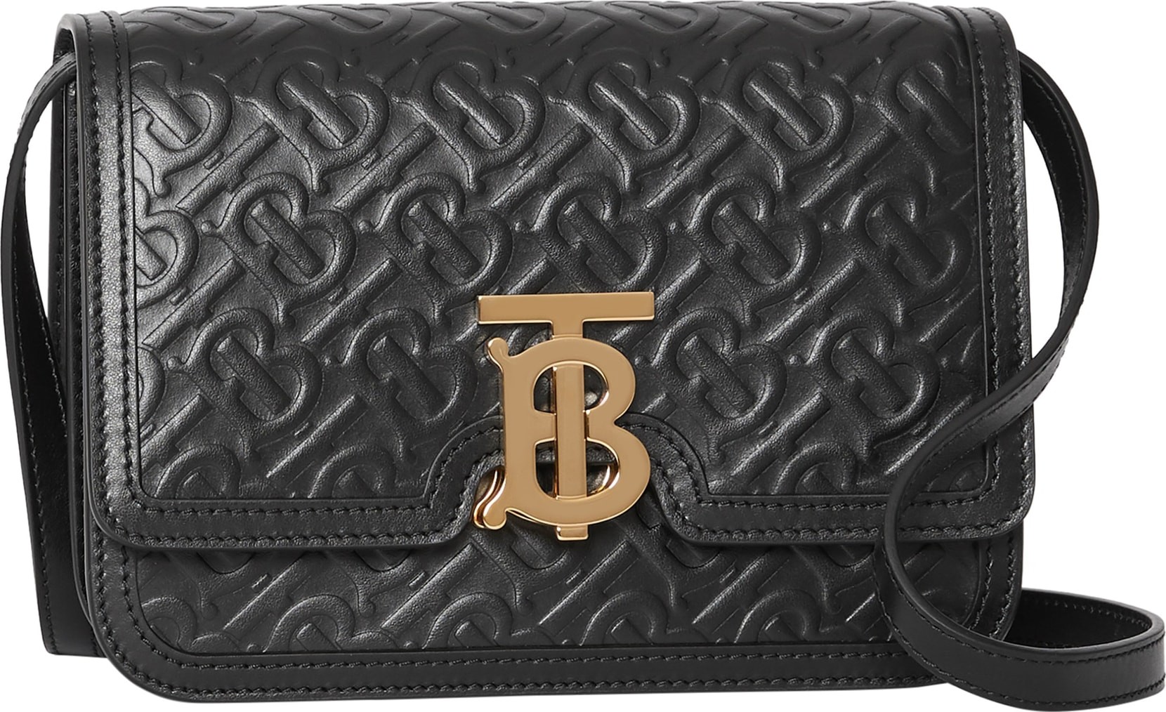 Burberry London England Small Monogram Leather TB Bag