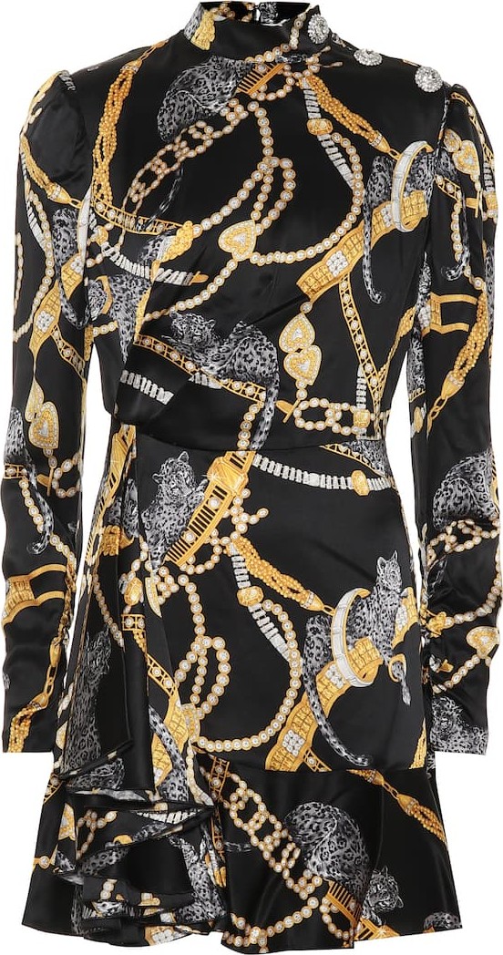 Alessandra Rich Printed silk minidress