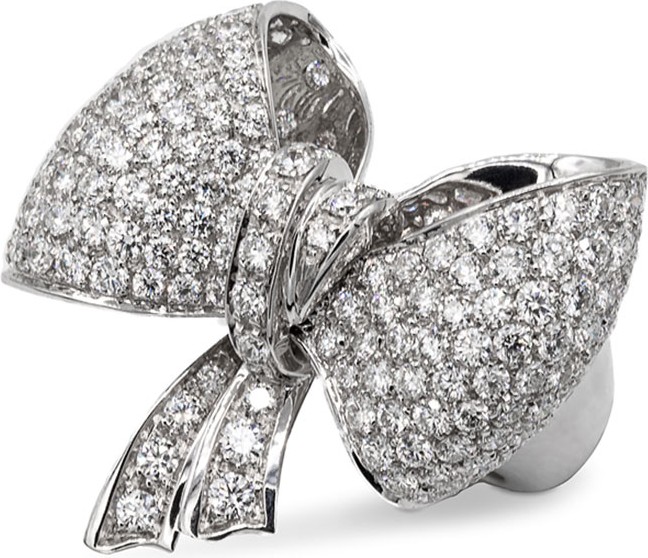 Leo Pizzo Iconic Bow 18k White Gold Diamond Ring