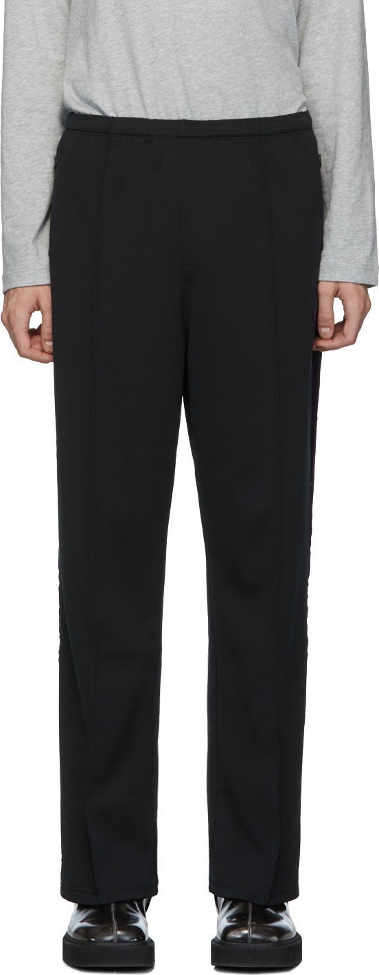 Needles Black Smooth Side Line Trousers