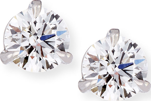 Memoire 18k White Gold Martini Diamond Stud Earrings, 0.51 tcw