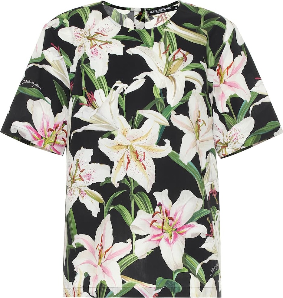 Dolce & Gabbana Floral cotton-poplin top
